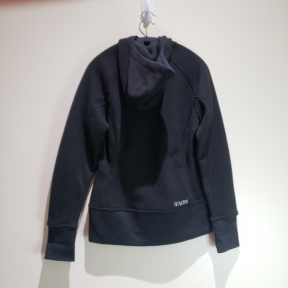 Spyder Jacket Medium Ardent Full Zip Hoodie Black Mid Weight Women's Barbie Pink - Picture 9 of 12